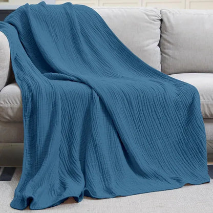Throw Blanket Muslin Cotton Lightweight & Breathable