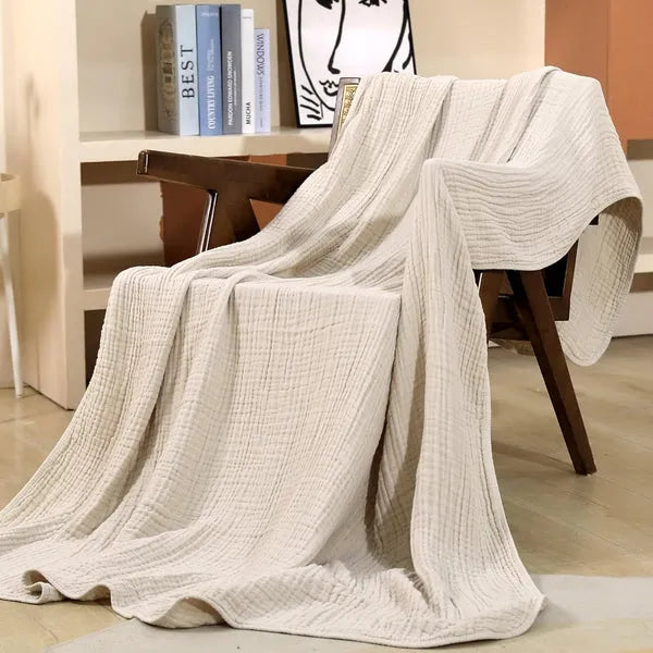 Throw Blanket Muslin Cotton Lightweight & Breathable