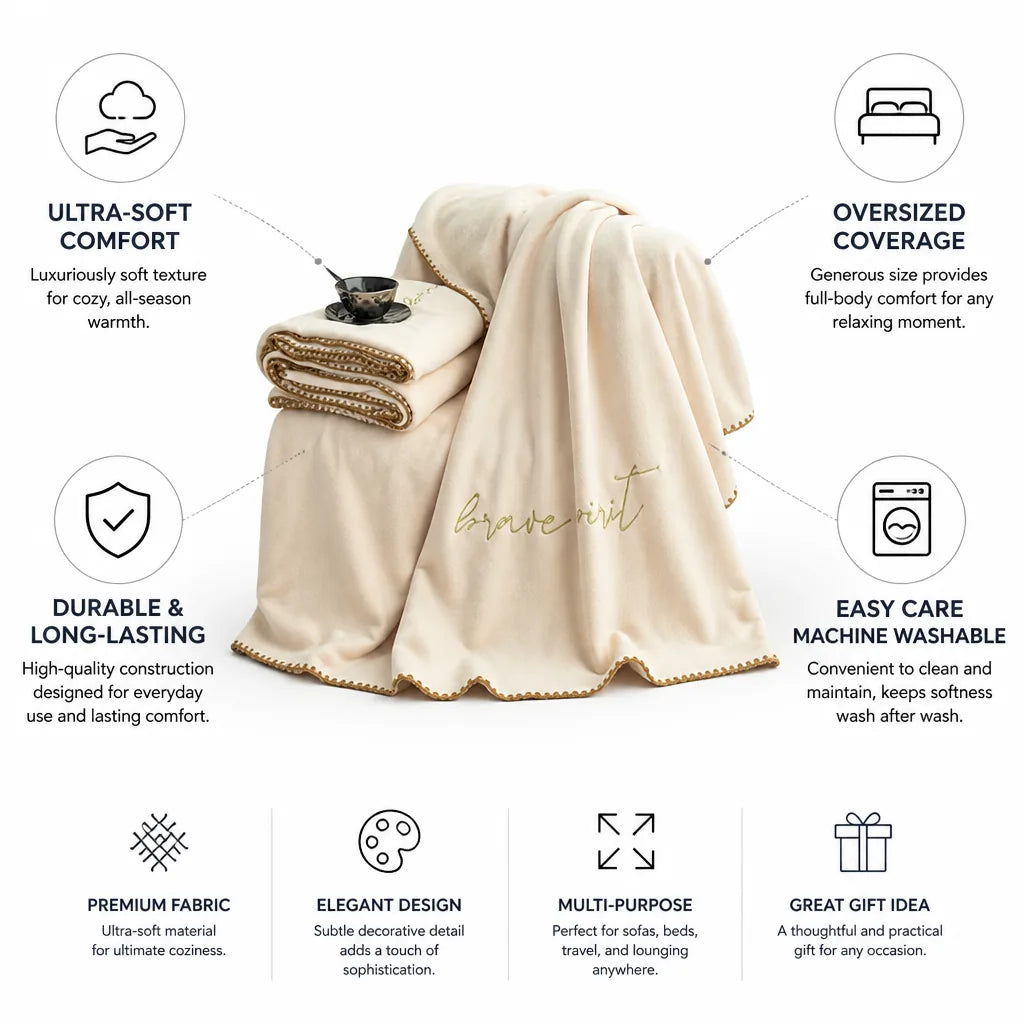 Throw Blanket Oversized Ultra Soft Machine Washable