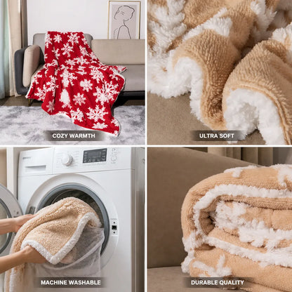 Throw Blanket Plush Faux Fur Machine Washable 51x63