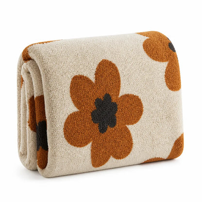 Throw Blanket Plush Polyester Floral Lightweight
