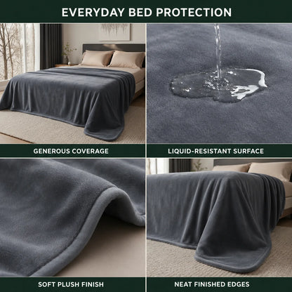 Throw Blanket Waterproof Reversible Brushed Flannel & Polyester