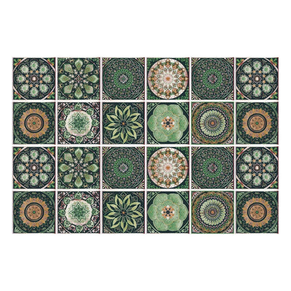 Tile Stickers Portuguese Mandala Self-Adhesive Set of 24