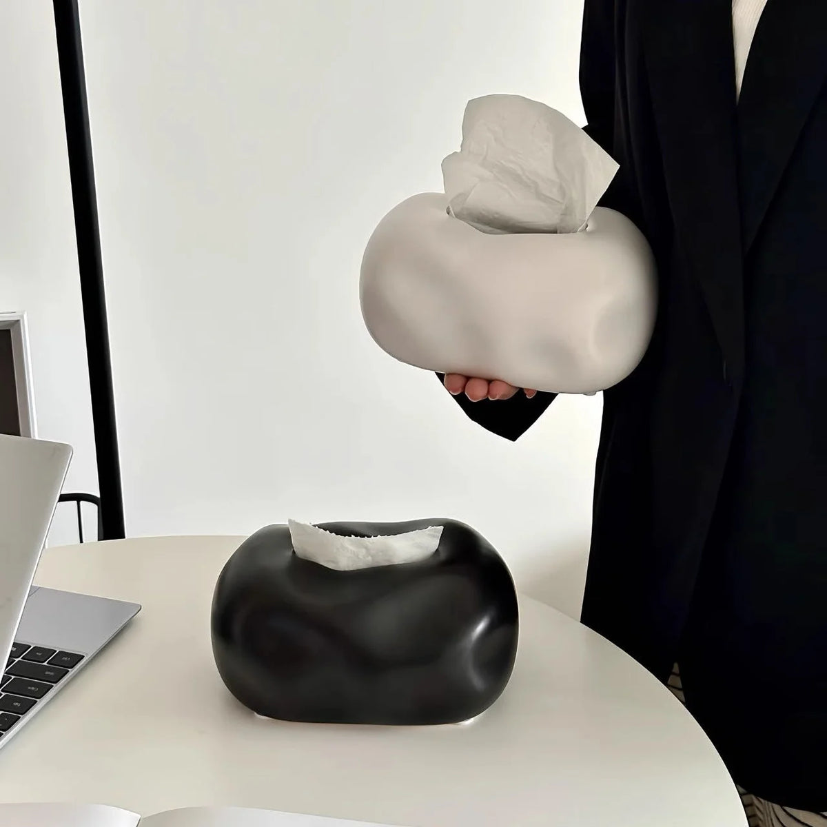 Tissue Box Cloud-Shaped Ceramic