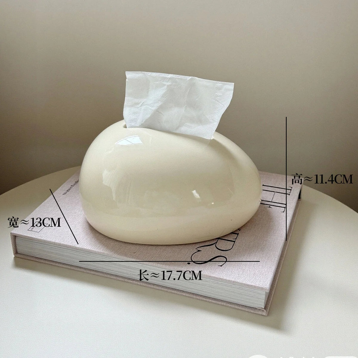 Tissue Box Holder Modern Abstract Design Glossy Finish