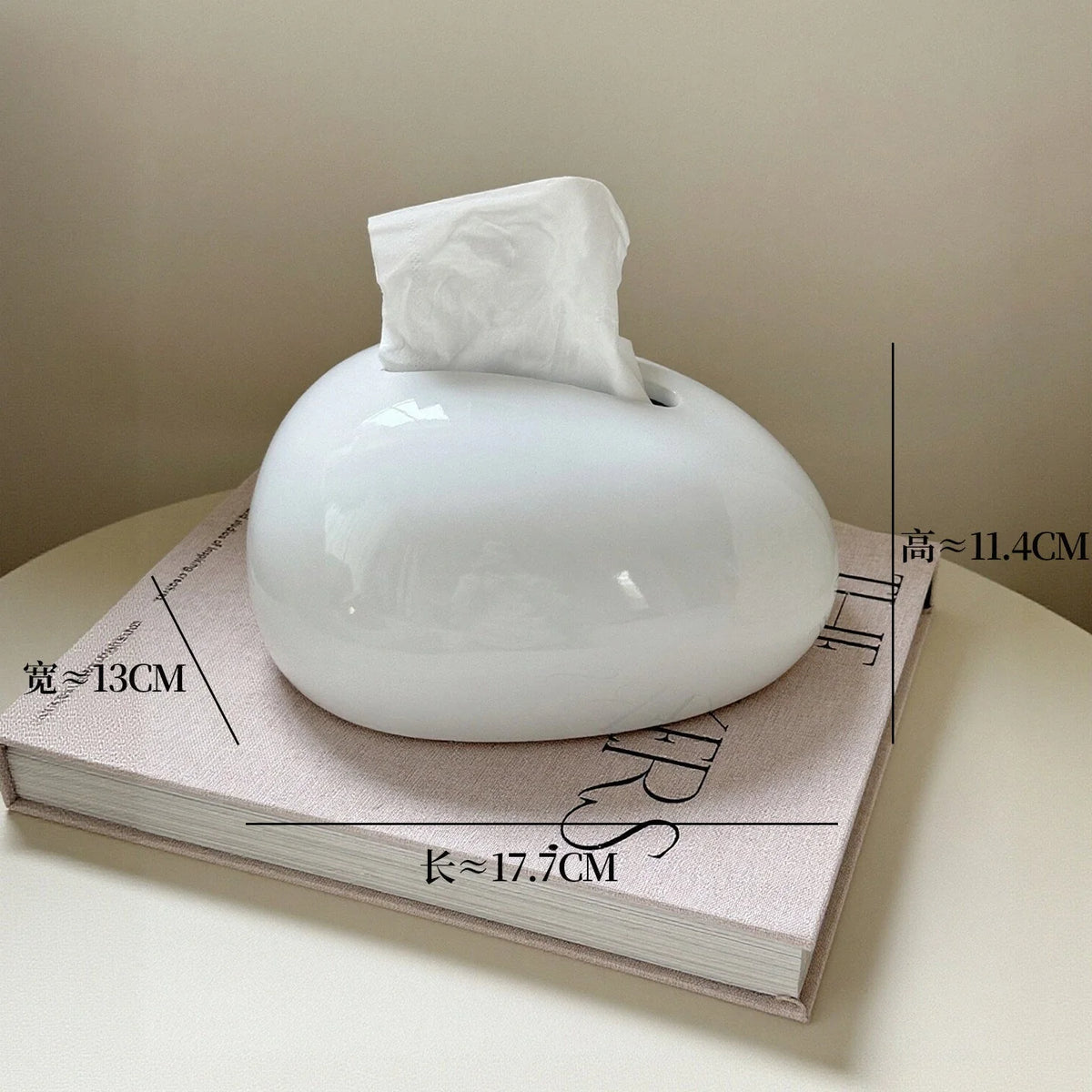 Tissue Box Holder Modern Abstract Design Glossy Finish