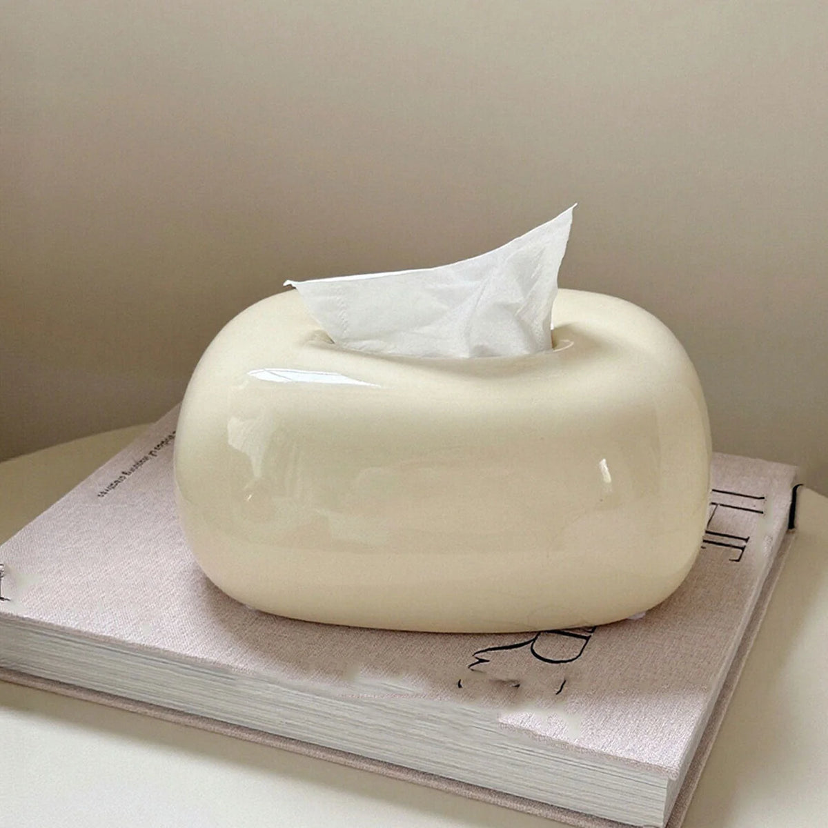 Tissue Box Holder Modern Abstract Design Glossy Finish