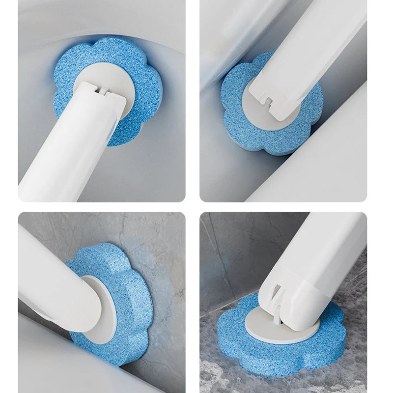 Toilet Brush Set Disposable Heads Push-Button Eighteen Refills