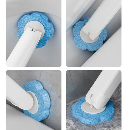 Toilet Brush Set Disposable Heads Push-Button Eighteen Refills