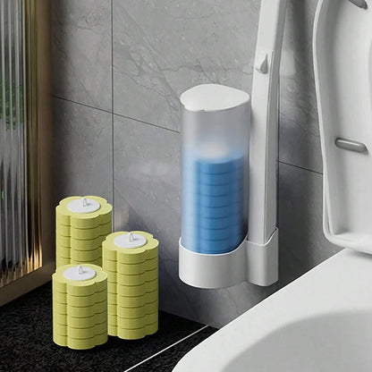 Toilet Brush Set Disposable Heads Push-Button Eighteen Refills