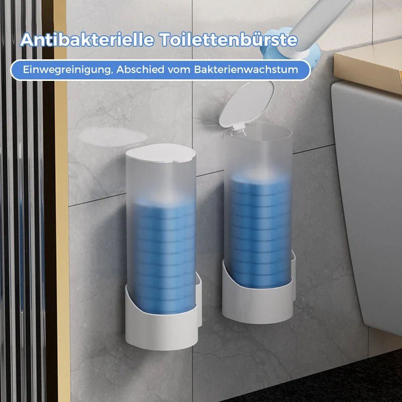 Toilet Brush Set Disposable Heads Push-Button Eighteen Refills