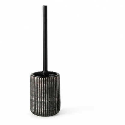 Toilet Brush Set Textured Ceramic Holder Floor Mounted