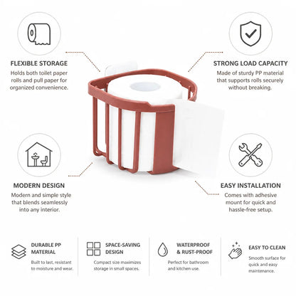 Toilet Paper Holder Hanging Space-Saving Durable PP