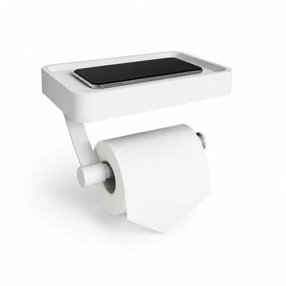 Toilet Paper Holder Stainless Steel Shelf Adhesive & Screw