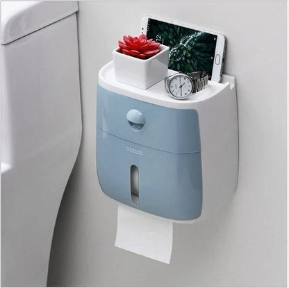 Toilet Paper Holder Waterproof Wall-Mounted Towel Storage