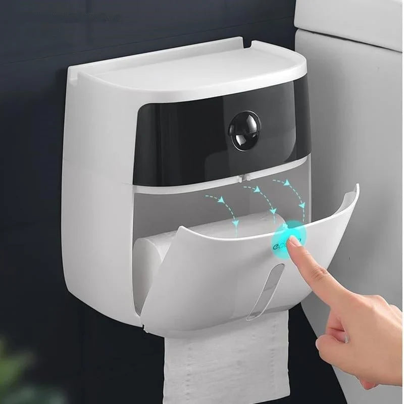 Toilet Paper Holder Waterproof Wall-Mounted Towel Storage