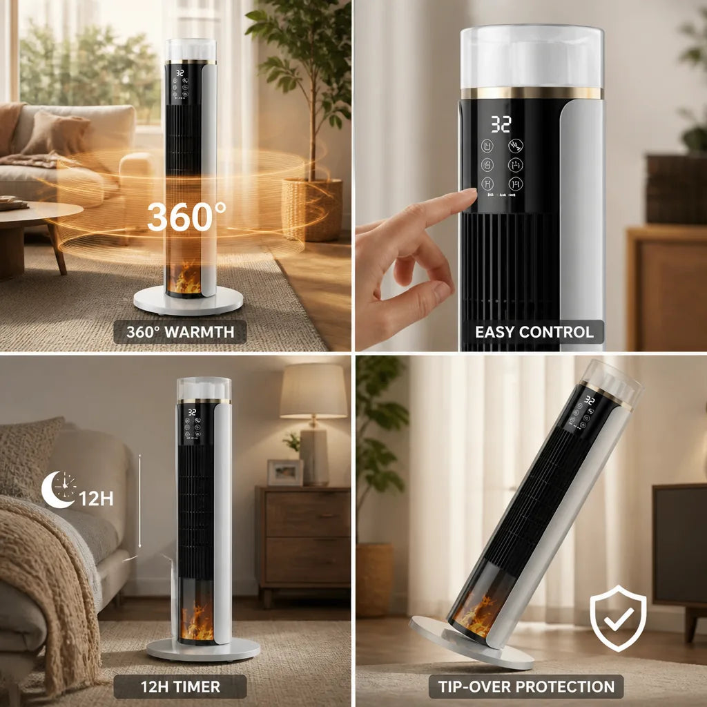 Tower Heater PTC Heating 360-Degree Oscillation Programmable Timer