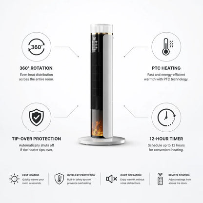 Tower Heater PTC Heating 360-Degree Oscillation Programmable Timer