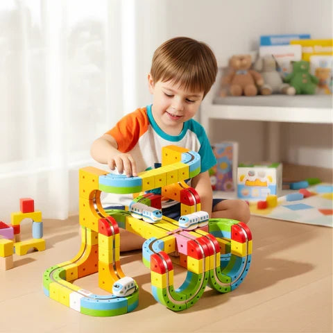 Train Building Set Modular 3D Track Rechargeable Train
