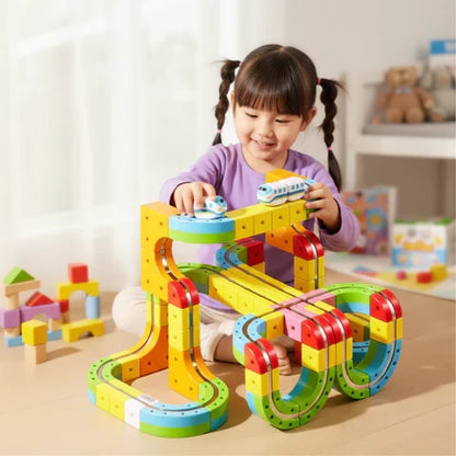 Train Building Set Modular 3D Track Rechargeable Train