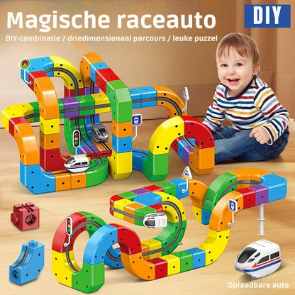 Train Building Set Modular 3D Track Rechargeable Train