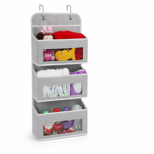 Transparent Pockets Hanging Organizer For Bedroom & Bathroom (3-Tier)