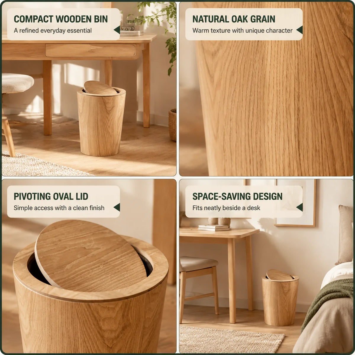 Trash Can 360 Degree Swing Lid Concealed Bag Holder