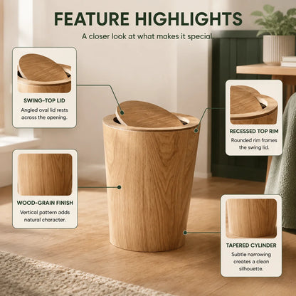 Trash Can 360 Degree Swing Lid Concealed Bag Holder