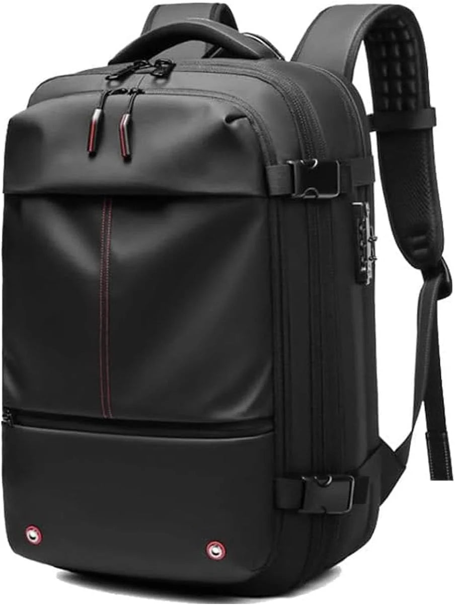 Travel Backpack Vacuum Valve Compression & Anti-Theft Lock