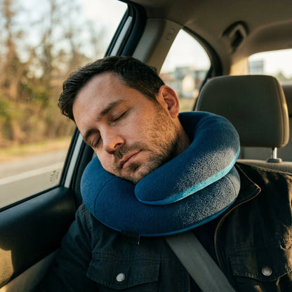 Travel Neck Pillow Adjustable Wrap-Style Microfleece & Microsuede