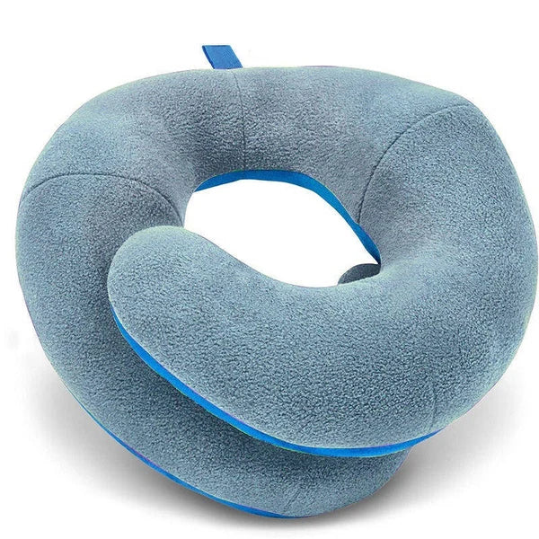 Travel Neck Pillow Adjustable Wrap-Style Microfleece & Microsuede