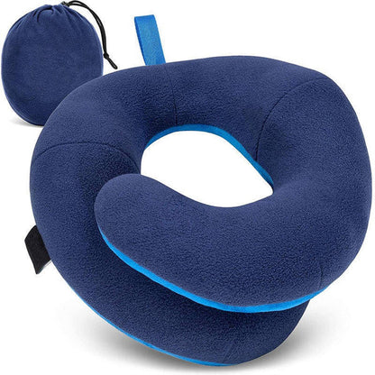 Travel Neck Pillow Adjustable Wrap-Style Microfleece & Microsuede