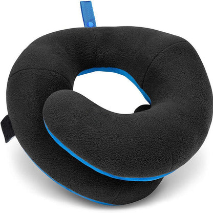 Travel Neck Pillow Adjustable Wrap-Style Microfleece & Microsuede