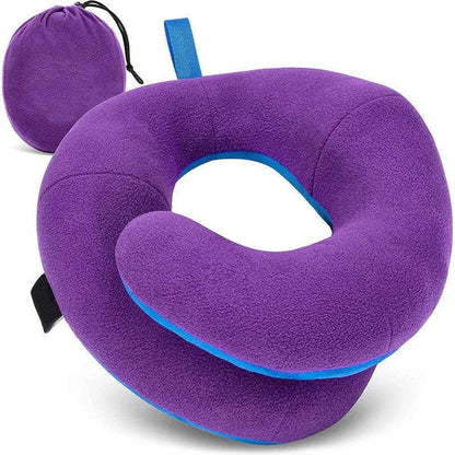 Travel Neck Pillow Adjustable Wrap-Style Microfleece & Microsuede