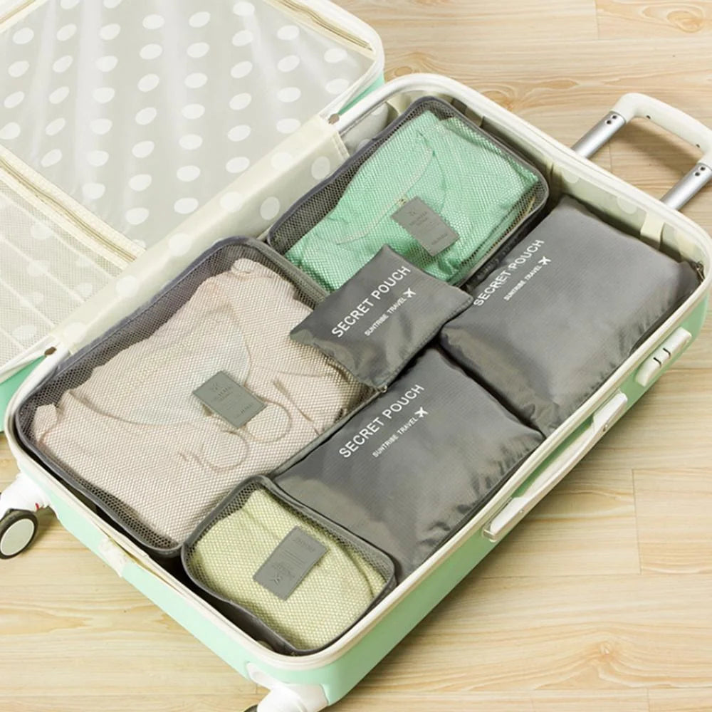 Travel Packing Cubes Water-Resistant Mesh Set of 6
