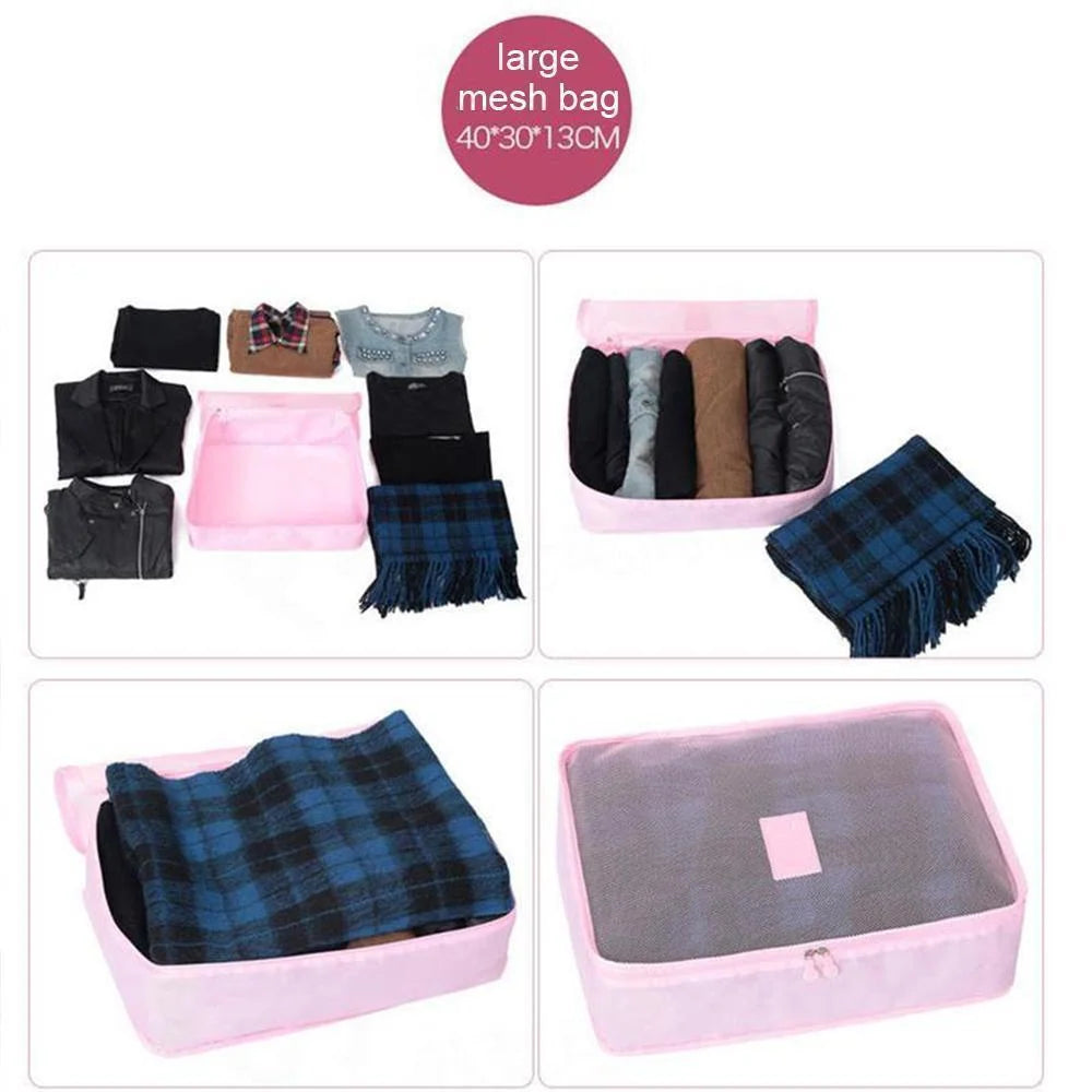 Travel Packing Cubes Water-Resistant Mesh Set of 6