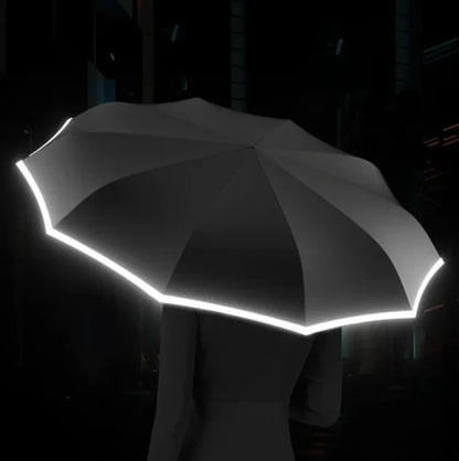 Travel Umbrella Wind-Resistant Automatic Open & Close Reflective Trim