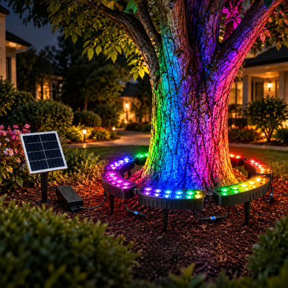 Tree Ring Light Solar-Powered RGB Modular Design