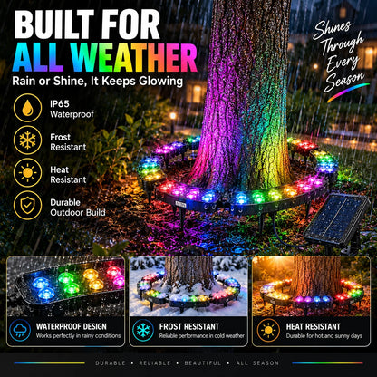 Tree Ring Light Solar-Powered RGB Modular Design