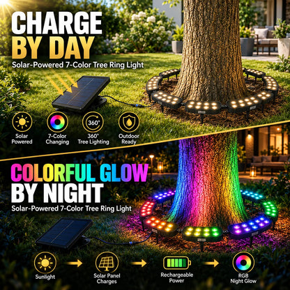 Tree Ring Light Solar-Powered RGB Modular Design