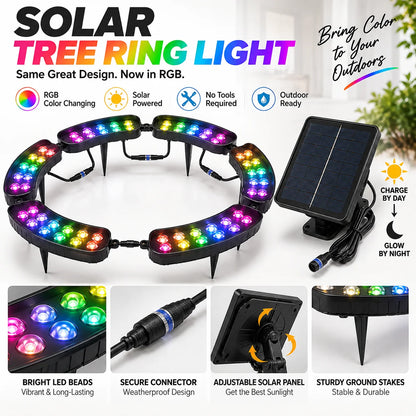 Tree Ring Light Solar-Powered RGB Modular Design