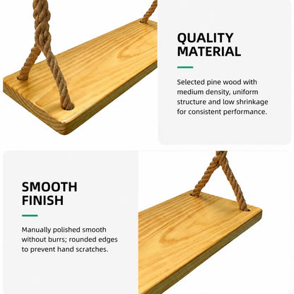 Tree Swing Seat Elm Wood With Hanging Kit
