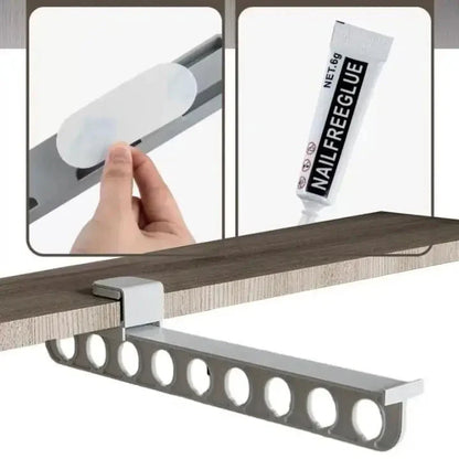 Trouser Hanger Retractable Space-Saving Adhesive Mounting