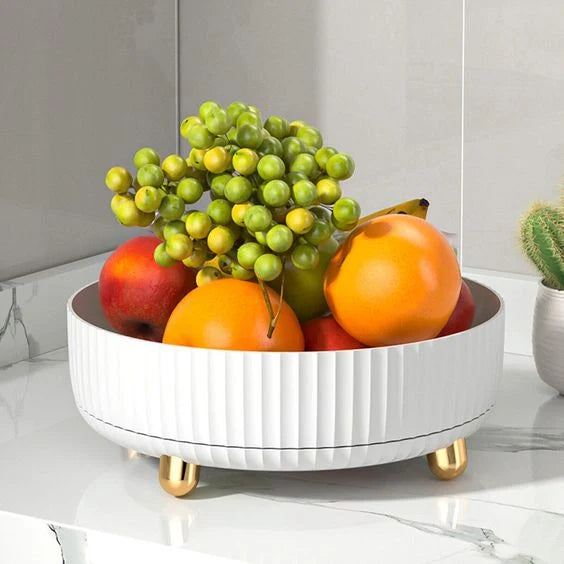 Turntable Organizer 360° Rotating Raised Edge Removable Tray