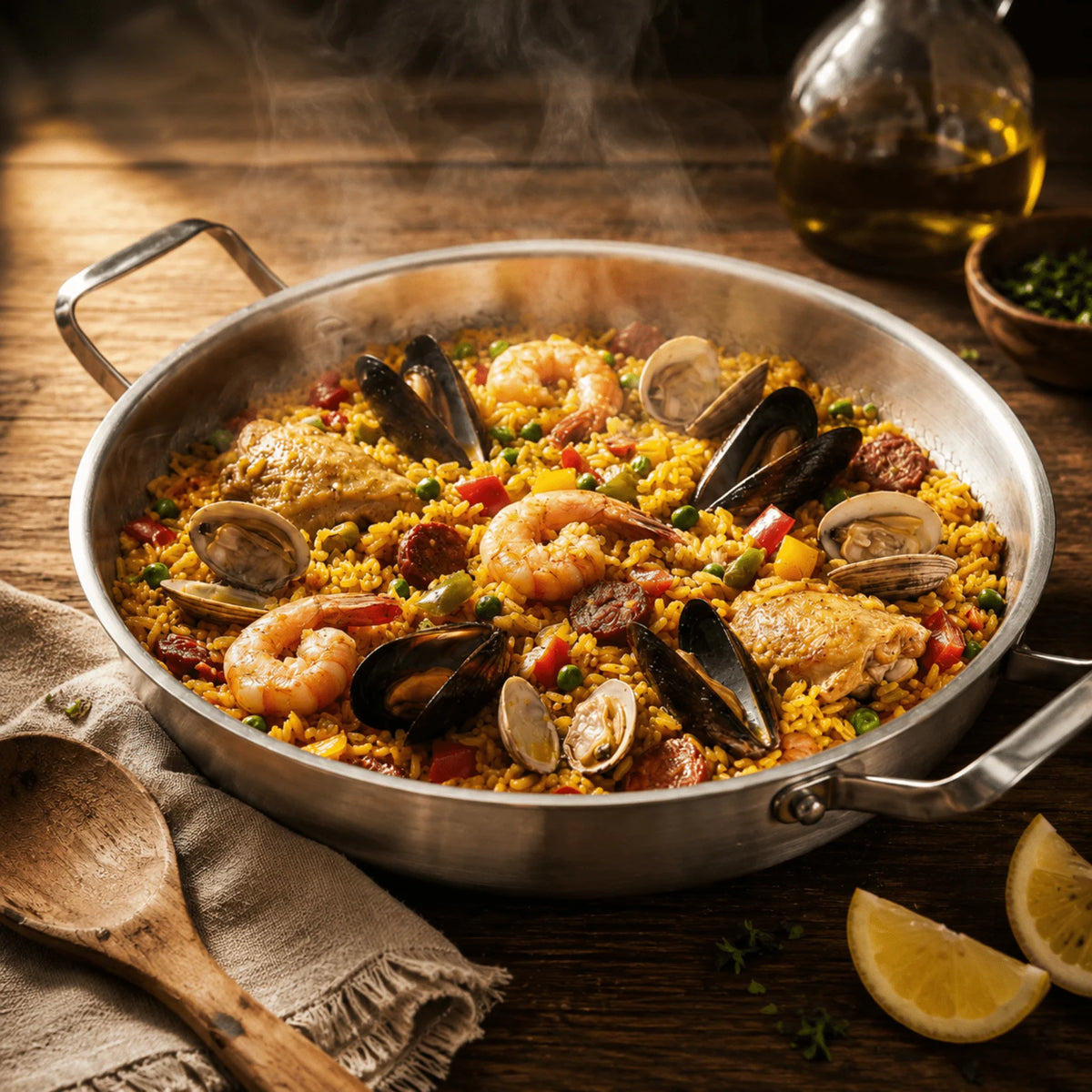 Two-Handle Pan Hammered Titanium Natural Non-Stick & Induction-Ready