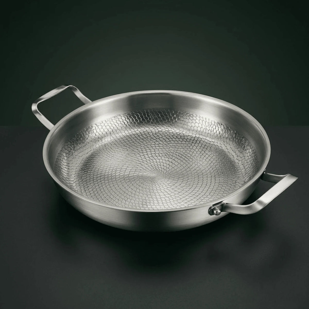 Two-Handle Pan Hammered Titanium Natural Non-Stick & Induction-Ready