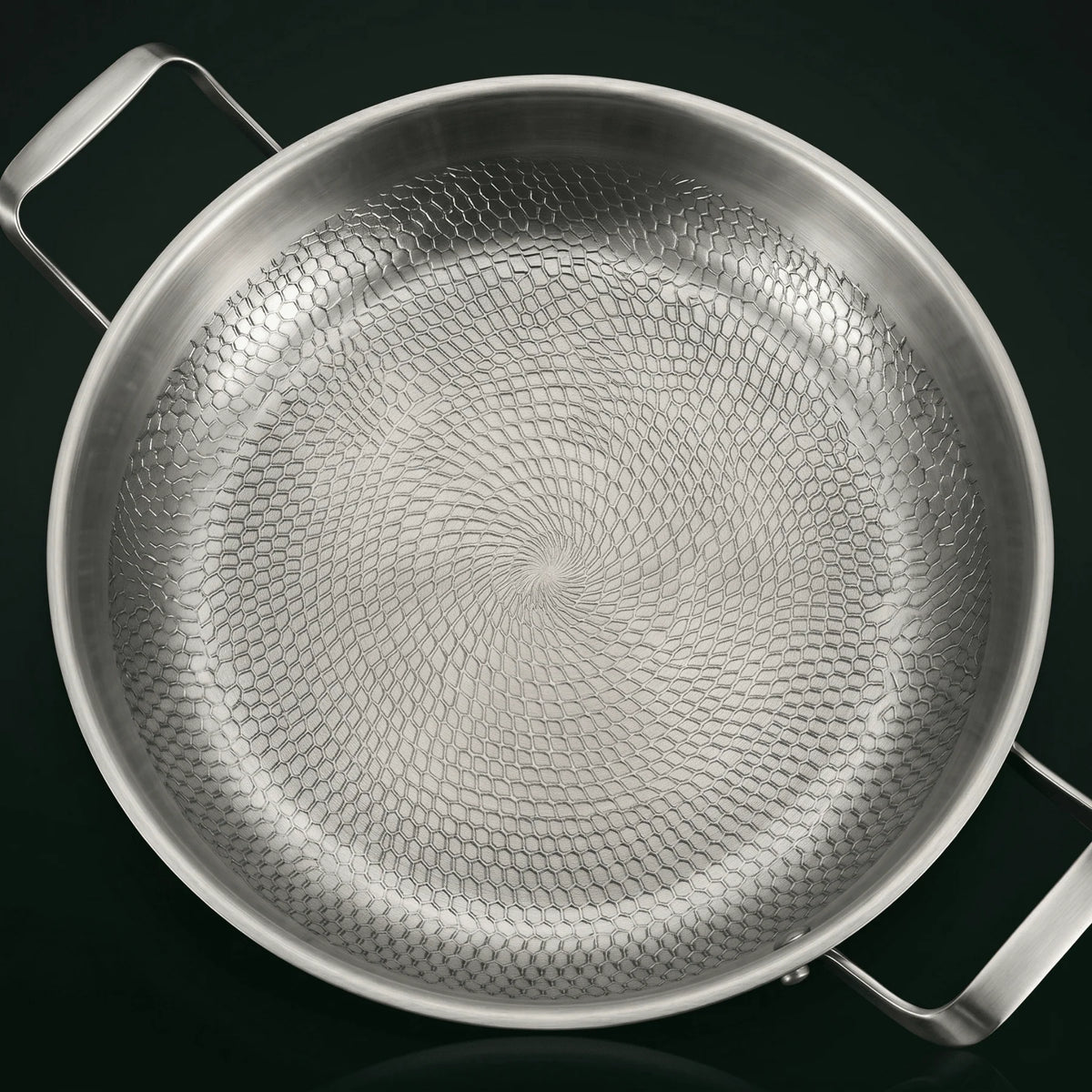 Two-Handle Pan Hammered Titanium Natural Non-Stick & Induction-Ready