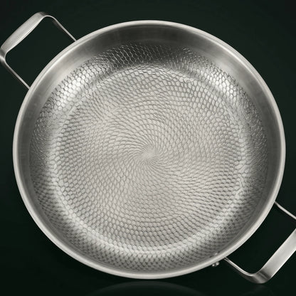 Two-Handle Pan Hammered Titanium Natural Non-Stick & Induction-Ready