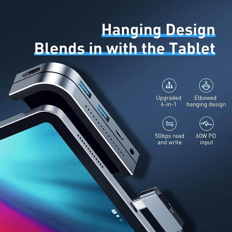 USB-C Hub Adapter 6-Port 4K HDMI Aluminum Alloy