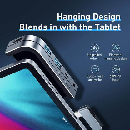 USB-C Hub Adapter 6-Port 4K HDMI Aluminum Alloy